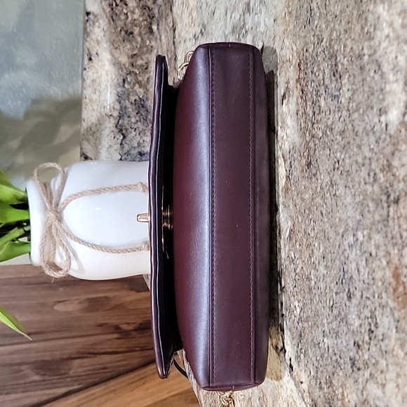 COACH EUC Mini Ruby Patchwork In Ruby Leather Red Burgundy Purse Crossbody - Picture 5 of 9